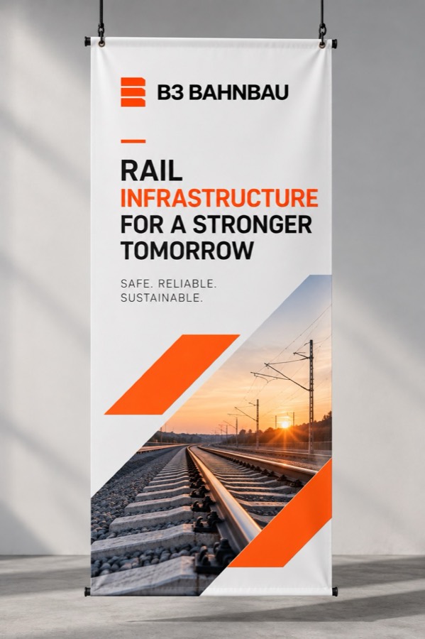 B3 Bahnbau rail infrastructure banner